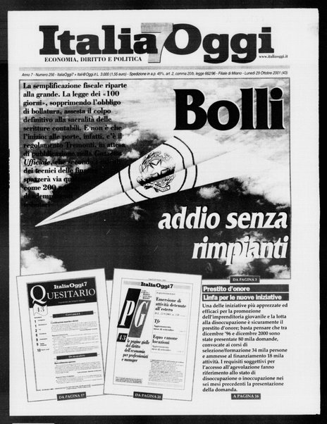 Italia oggi : quotidiano di economia finanza e politica